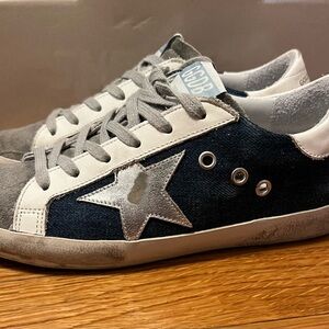 Golden Goose Superstar Blue Denim Silver Star size EU 36